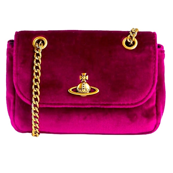 VIVIENNE WESTWOOD NWT 
Mini small Shoulder bag/clutch chain
COLOR: PLUM/purple - Picture 1 of 16